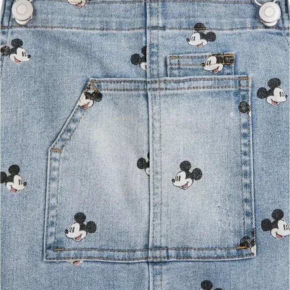 Disney Parks Mickey Mouse Denim Jean Short Overalls Size L (Juniors) - Picture 5 of 12